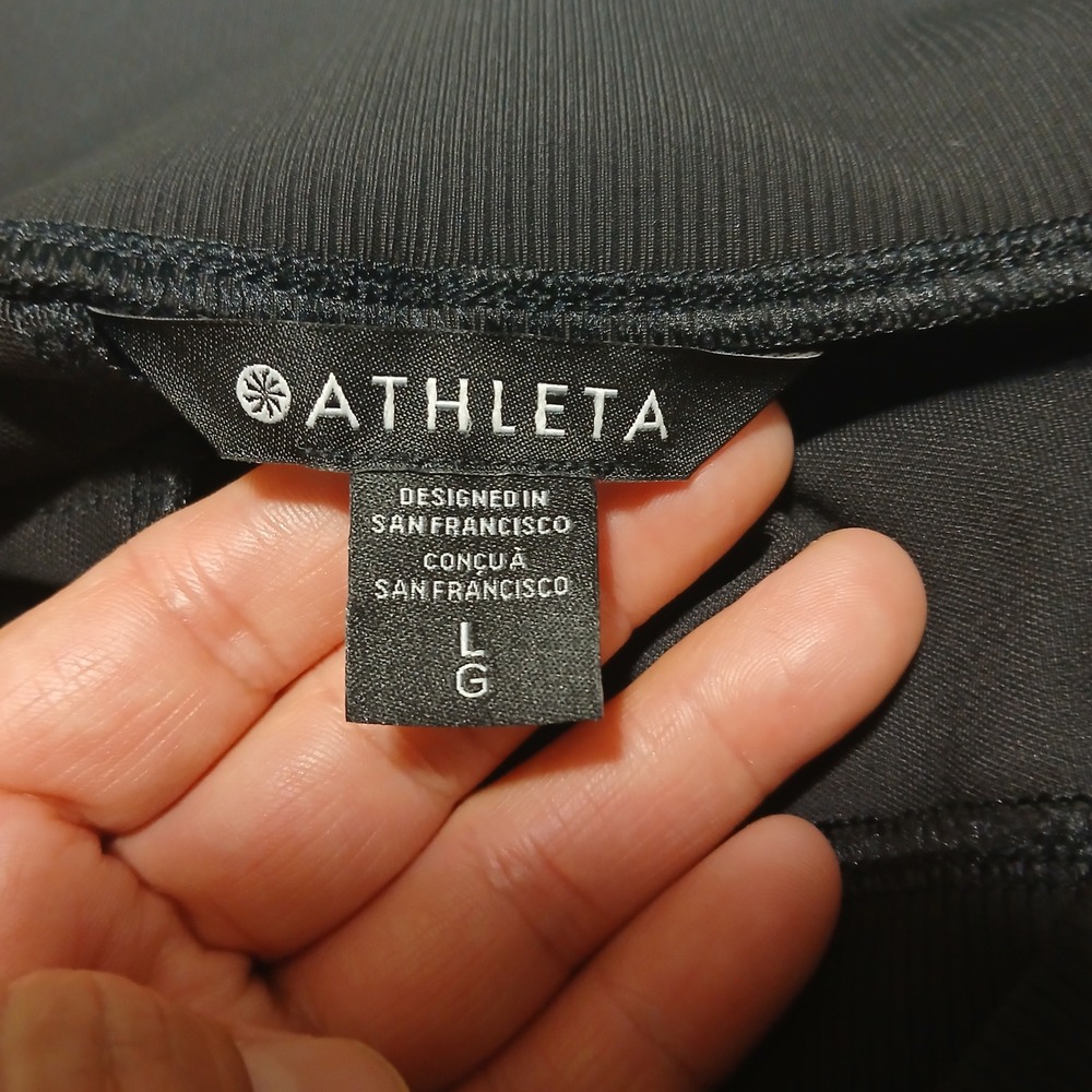 Athleta Brooklyn Wide Leg Pants Black High Waisted Travel Commute Large - Picture 6 of 10